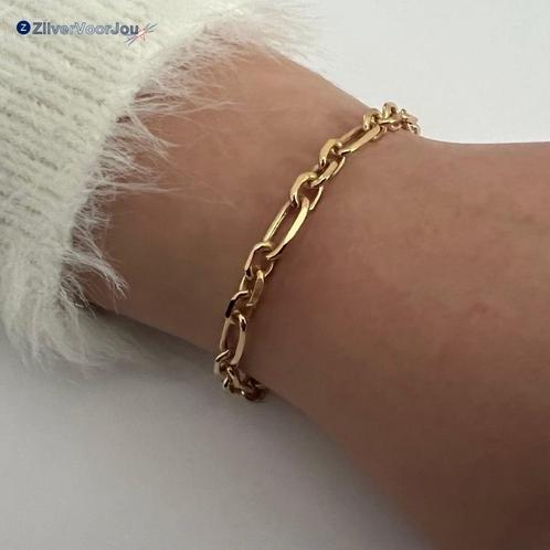 Gold plated zilveren Italian delight armband, Sieraden, Tassen en Uiterlijk, Armbanden, Nieuw, Verzenden