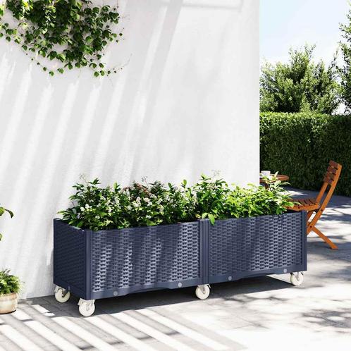 vidaXL Plantenbak met wielen 160x50x54 cm polypropeen, Tuin en Terras, Bloembakken en Plantenbakken, Nieuw, Kunststof, Verzenden