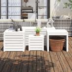 vidaXL 4-delige Tuinboxset massief grenenhout wit, Tuin en Terras, Verzenden, Nieuw