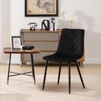 Set van 4 Fluwelen Eetkamerstoelen – Metalen Poten, Huis en Inrichting, Stoelen, Verzenden, Nieuw