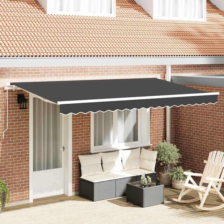 vidaXL Inklapbaar Zonnescherm Antraciet 350 x 200 cm Stof, Tuin en Terras, Zonneschermen, Nieuw, Verzenden