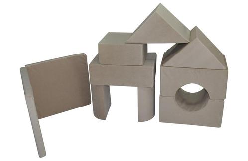 Beige soft play foam blokken - 9 delig - duurzaam en kind..., Kinderen en Baby's, Speelgoed | Educatief en Creatief, Nieuw, Ophalen of Verzenden