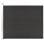 vidaXL Schuttingpaneel 175x146 cm HKC zwart, Verzenden, Nieuw, Kunststof, 1 tot 2 meter