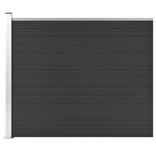 vidaXL Schuttingpaneel 175x146 cm HKC zwart, Tuin en Terras, Schuttingen, Nieuw, Kunststof, 1 tot 2 meter, Verzenden