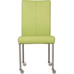 Leren eetkamerstoel Comfort met wieltjes - Toledo Lime, Huis en Inrichting, Stoelen, Nieuw, Leer, Ophalen of Verzenden, Eén