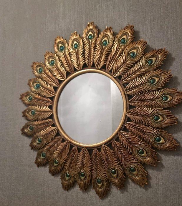 Wandspiegel - Glas, peacock, Antiek en Kunst, Kunst | Designobjecten