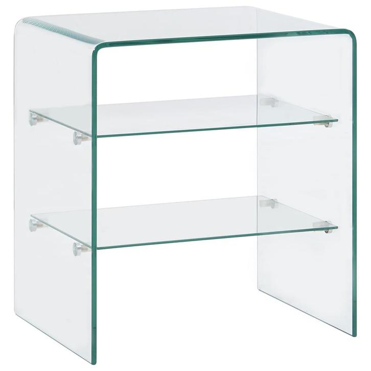 vidaXL Salontafel 50x40x56 cm gehard glas, Huis en Inrichting, Tafels | Salontafels, 50 tot 100 cm, Nieuw, Minder dan 50 cm, Glas