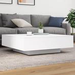 vidaXL Salontafel met LED-verlichting 100x100x31 cm wit, Huis en Inrichting, Verzenden, Nieuw, Minder dan 50 cm, Overige houtsoorten