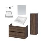 Badkamermeubelset NEXXT Small 80cm Burned Bark, Ophalen of Verzenden, Nieuw, Bad
