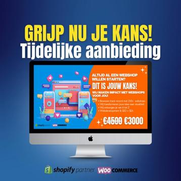 Exclusief webshop realisatie incl 1 jaar lang ondersteuning beschikbaar voor biedingen