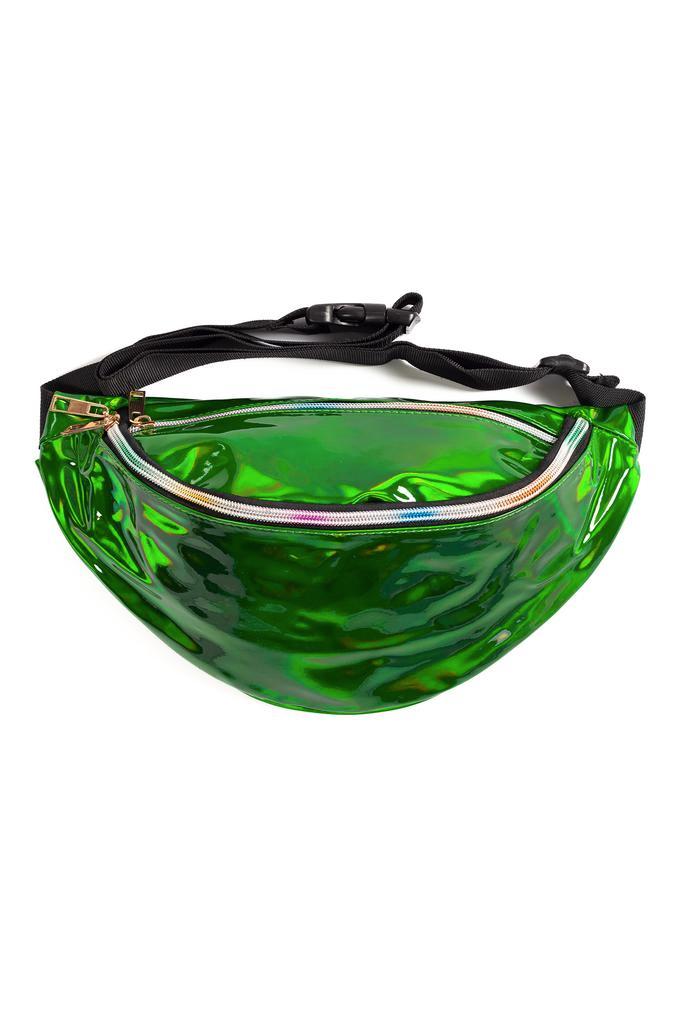 Grote Heuptas Groen Tas Tasje Heuptasje Metallic Glitter Fan, Sieraden, Tassen en Uiterlijk, Tassen | Damestassen, Overige typen