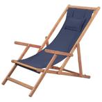 Blauwe Strandstoel Inklapbaar | OP = OP | Lichtgewicht, Ophalen of Verzenden, Nieuw, Hout