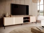 TV-Meubel Beige 203x39x53 - TV-Kast - Metalen poten, Huis en Inrichting, Kasten | Televisiemeubels, Nieuw, Overige materialen