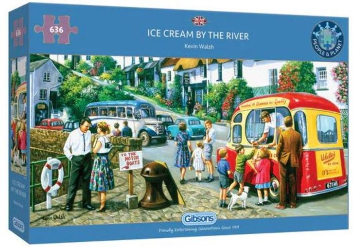 Ice Cream by the River Puzzel (636 stukjes) | Gibsons -, Hobby en Vrije tijd, Denksport en Puzzels, Nieuw, Verzenden