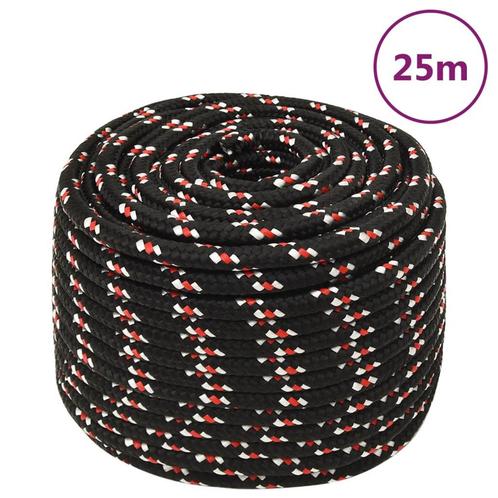 vidaXL Boot touw 12 mm 25 m polypropyleen zwart, Doe-het-zelf en Verbouw, IJzerwaren en Bevestigingsmiddelen, Nieuw, Verzenden