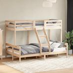 vidaXL Stapelbed massief grenenhout 80x200/120x200 cm, Eenpersoons, Bruin, Verzenden, Nieuw
