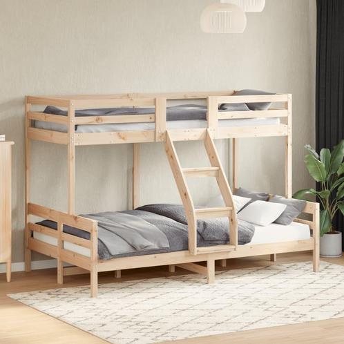 vidaXL Stapelbed massief grenenhout 80x200/120x200 cm, Huis en Inrichting, Slaapkamer | Bedden, 80 cm, 200 cm, Bruin, Eenpersoons