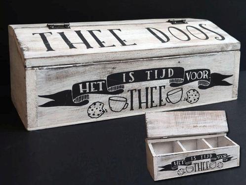 Theedoos antique white, Huis en Inrichting, Woonaccessoires | Wanddecoraties, Nieuw, Ophalen of Verzenden