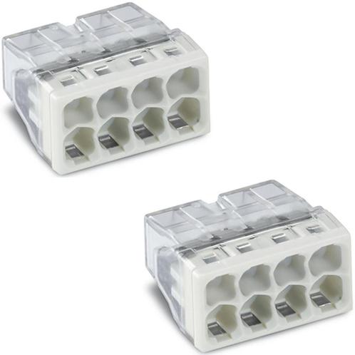 WAGO - Lasklem - 8 Polig - 0.5-2.5mm2 - Wit - 2 Stuks, Doe-het-zelf en Verbouw, Elektra en Kabels, Nieuw, Ophalen of Verzenden