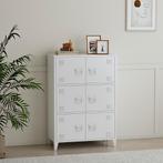 [en.casa] Bureaukast Hamina 113x80x40 cm staal wit, Verzenden, Nieuw