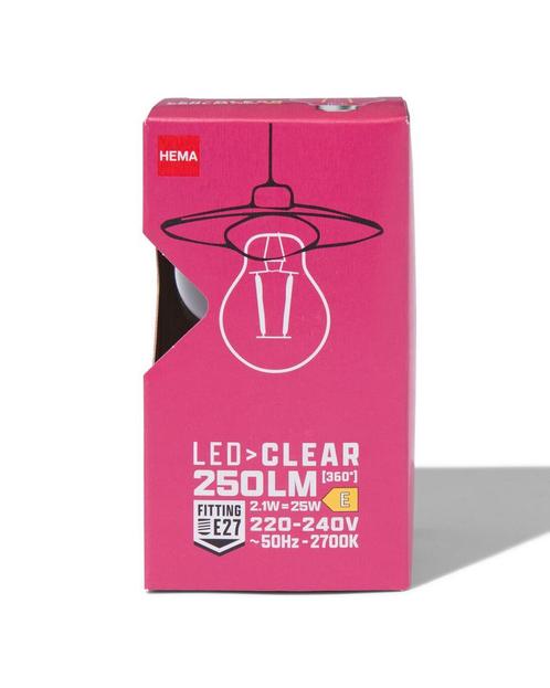 HEMA Led peer clear E27 2.1W 250lm, Huis en Inrichting, Lampen | Overige, Nieuw, Verzenden