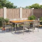 vidaXL 7-delige Tuinset met kussens poly rattan grijs, Tuin en Terras, Tuinsets en Loungesets, 6 zitplaatsen, Nieuw, Tuinset, Verzenden