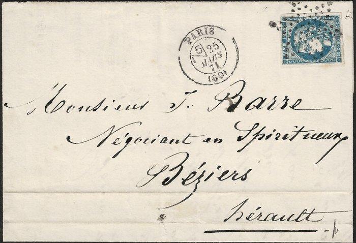 Frankrijk 1871 - Oorlog van 1870 - zeer zeldzame brief, Postzegels en Munten, Postzegels | Europa | Frankrijk