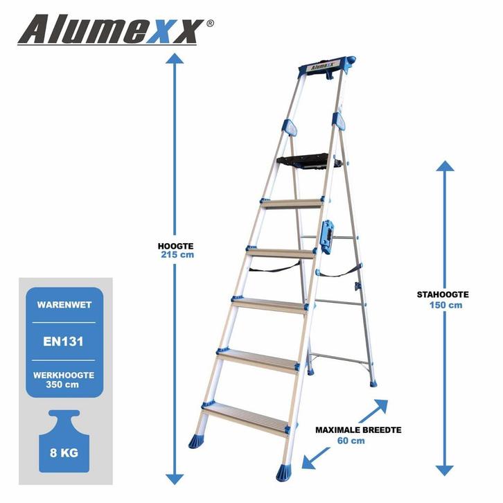 Alumexx UP huishoudtrap, Doe-het-zelf en Verbouw, Ladders en Trappen, Nieuw, Verzenden