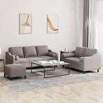 vidaXL 3-delige Loungeset met kussens stof taupe, Huis en Inrichting, Banken | Bankstellen, Verzenden, 150 tot 200 cm, Nieuw, Stof