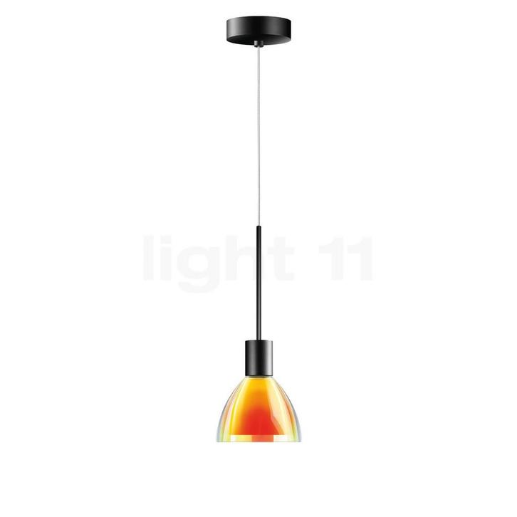 Bruck Silva Hanglamp LED - ø¸11 cm, zwart/glas geel/oranje, Huis en Inrichting, Lampen | Hanglampen, Nieuw, Verzenden
