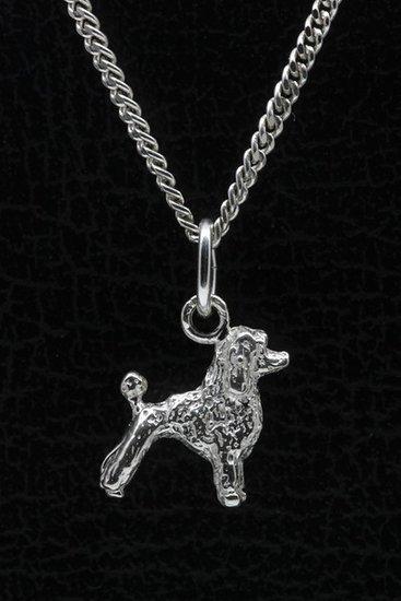 Zilveren Poedel middenslag ketting hanger - klein, Sieraden, Tassen en Uiterlijk, Kettinghangers, Verzenden