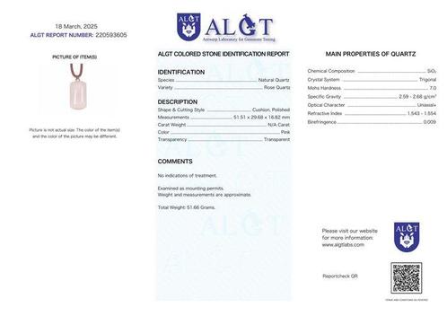 ALGT-gecertificeerd - Enorme natuurlijke rozenkwarts hanger, Verzamelen, Mineralen en Fossielen
