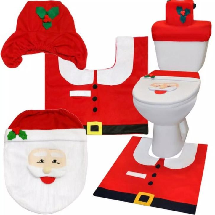 Ruhhy Badkamermat Kerstset - Vrolijke Kerstman Patroon -..., Huis en Inrichting, Badkamer | Badtextiel en Accessoires, Nieuw, Ophalen of Verzenden