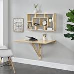 Tafel bureau opvouwbaar voor wandmontage 100x60x58 hout, Nieuw, Verzenden