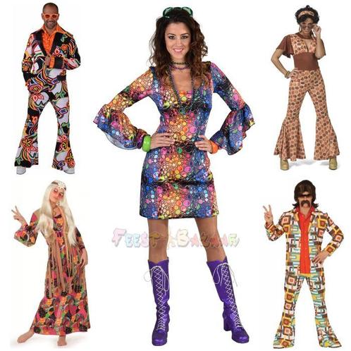 Jaren 70 kleding - Hippie Jurk - Flower Power pak en meer, Kleding | Dames, Carnavalskleding en Feestkleding, Kleding, Nieuw, Carnaval