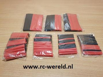 125 delige krimpkous set rood zwart zonder lijm.