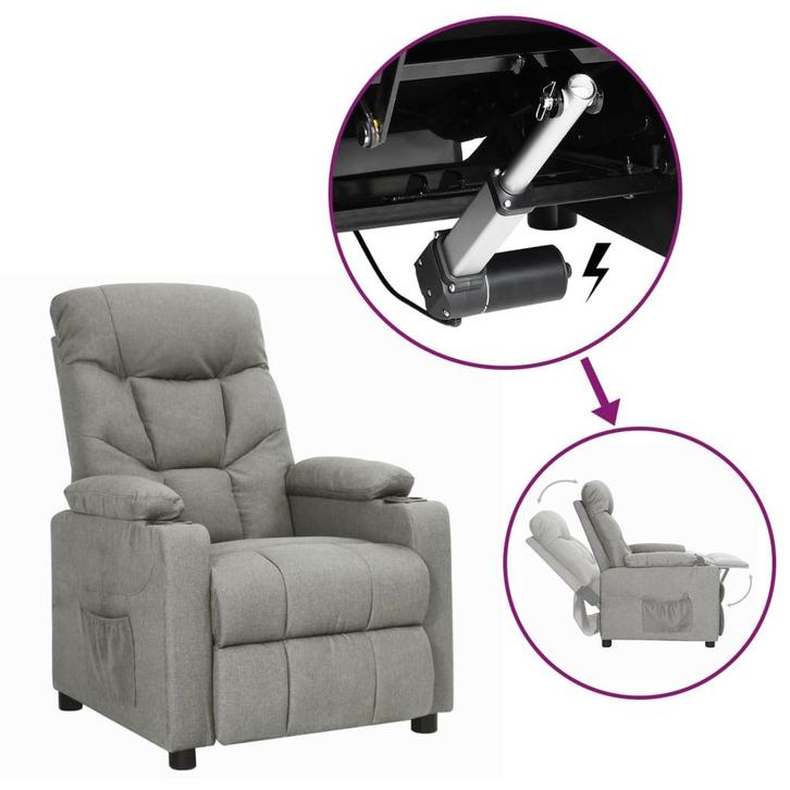 vidaXL Sta-op-stoel stof lichtgrijs, Huis en Inrichting, Fauteuils, Nieuw, Verzenden