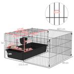 TRUUSK Kleindierenhok Met Ren - 112,5L x 99B x 54H cm - Wate, Dieren en Toebehoren, Verzenden, Nieuw