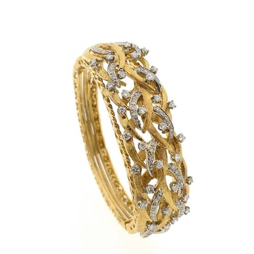 18 Krt. Gouden armband met diamant; 1,78 ct. | 19 cm, Sieraden, Tassen en Uiterlijk, Armbanden, Goud, Gebruikt, Goud, Verzenden