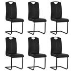 vidaXL Eetkamerstoelen 6 st kunstleer zwart, Huis en Inrichting, Stoelen, Verzenden, Nieuw, Zwart
