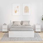 vidaXL Nachtkastjes 2 pcs Hoogglans wit 30,5 x 30 x 43 cm, Minder dan 45 cm, Verzenden, Nieuw, Minder dan 55 cm
