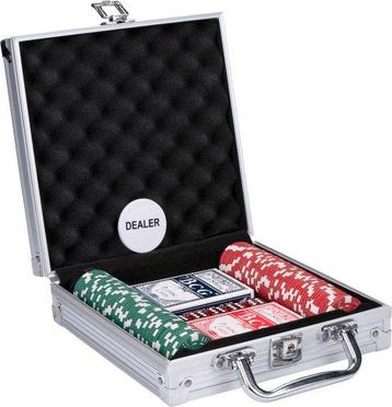 2dekans | Pokerset in Aluminium Koffer - 100 Poker Chips - beschikbaar voor biedingen