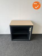Roldeurkast - Basic - 74x80x45cm - Zwart met wit beige deure, Werkplek, Ophalen of Verzenden, Gebruikt, Kast