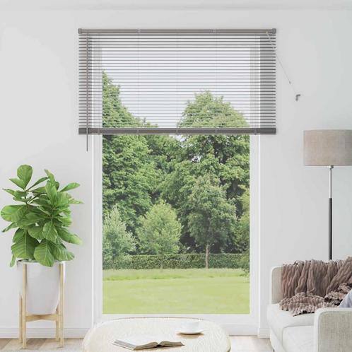 vidaXL Raamblind met gordijnen Handmatig Zilver Aluminium, Huis en Inrichting, Stoffering | Gordijnen en Lamellen, Nieuw, Verzenden