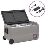 vidaXL Koelbox met wielen en adapter 50 L PP en PE zwart en, Verzenden, Nieuw