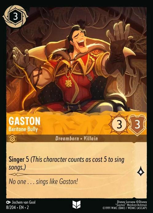 [8/204][S2] - GASTON - Baritone Bully ENG NON-FOIL [M/NM], Verzamelen, Disney, Verzenden