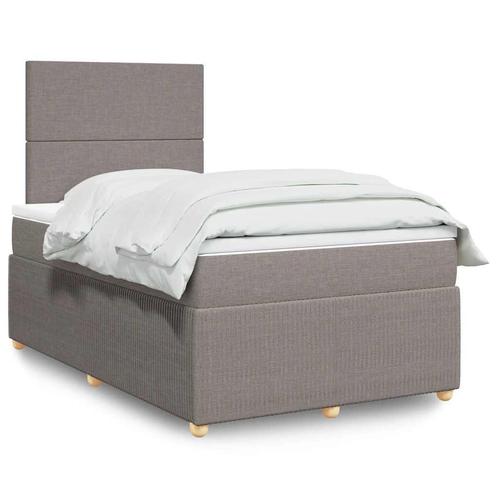 vidaXL Boxspring met matras stof taupe 120x200 cm, Huis en Inrichting, Slaapkamer | Bedden, 120 cm, 200 cm, Twijfelaar, Nieuw