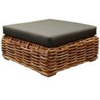 Sabuga voetenbank 92x92xH48 cm naturel rotan, Ophalen of Verzenden, Nieuw