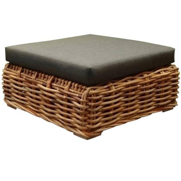 Sabuga voetenbank 92x92xH48 cm naturel rotan, Tuin en Terras, Tuinmeubel-accessoires, Nieuw, Ophalen of Verzenden