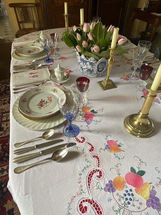Vroege 20e eeuw katoenen appliqué tafellinnen. - Textiel -, Antiek en Kunst, Antiek | Kleden en Textiel